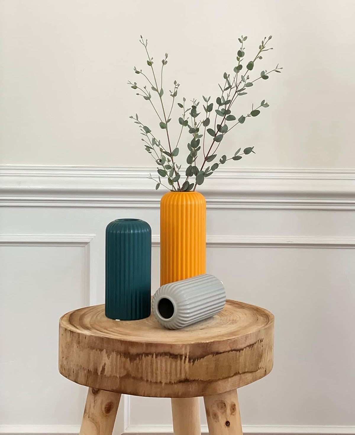 Set de 3 Jarrones de Cerámica Moderna para Decoración del Hogar y la Mesa