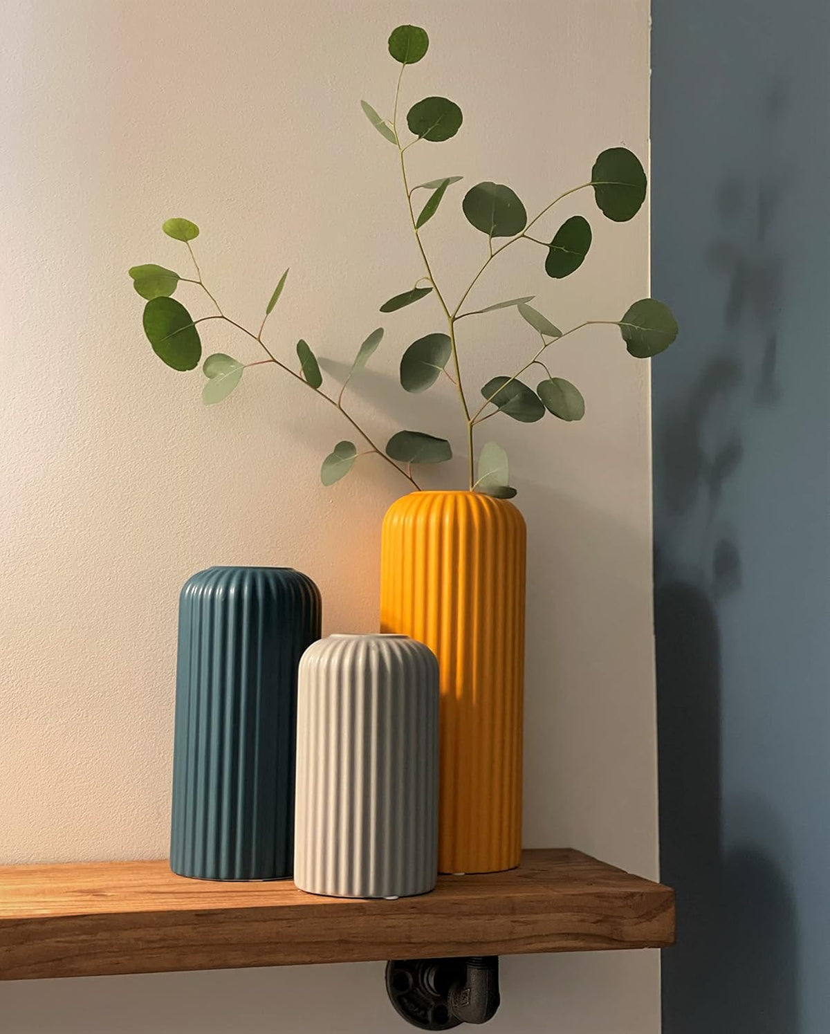 Set de 3 Jarrones de Cerámica Moderna para Decoración del Hogar y la Mesa