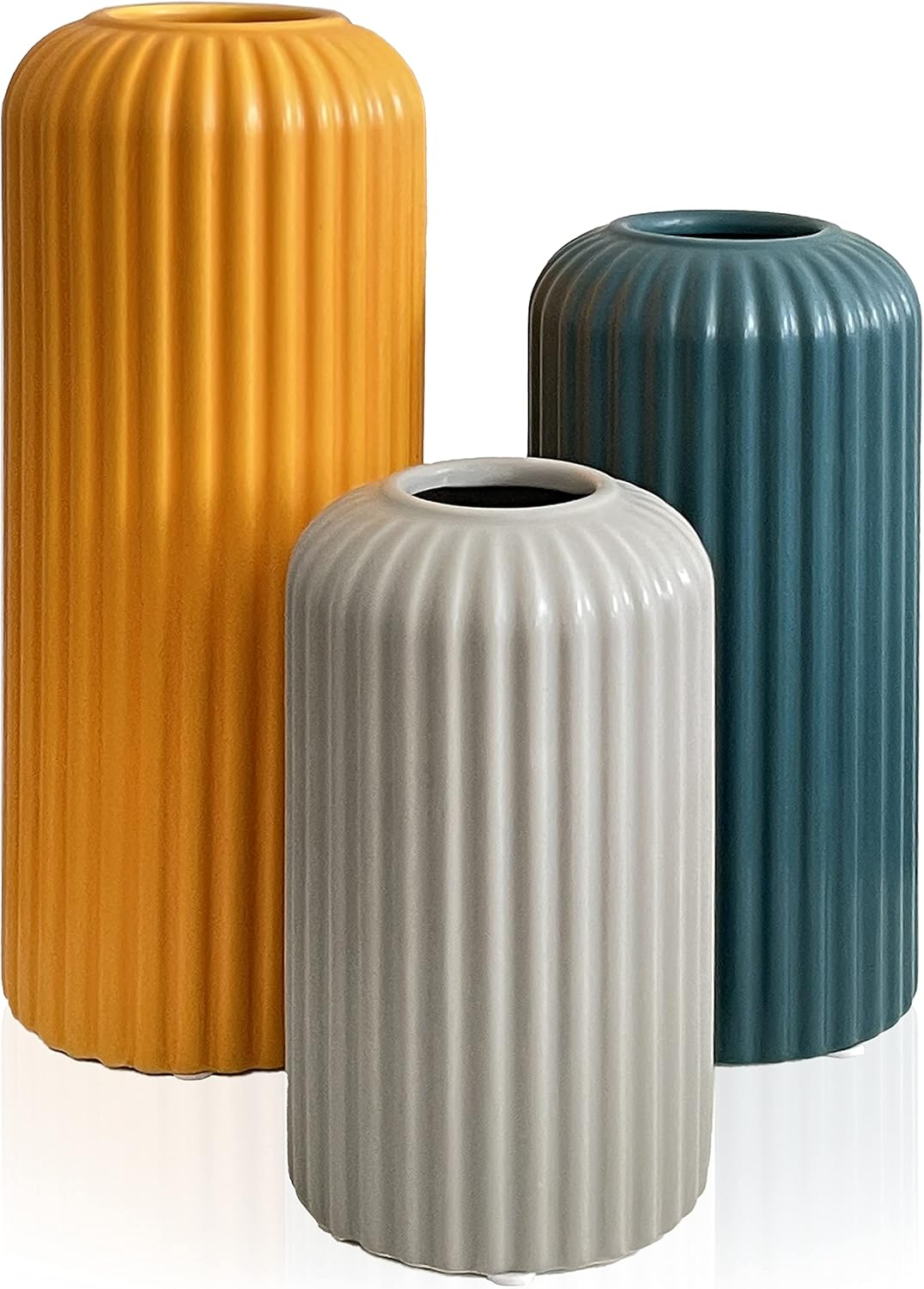 Set de 3 Jarrones de Cerámica Moderna para Decoración del Hogar y la Mesa