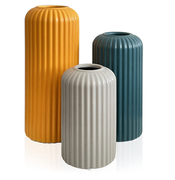Set de 3 Jarrones de Cerámica Moderna para Decoración del Hogar y la Mesa